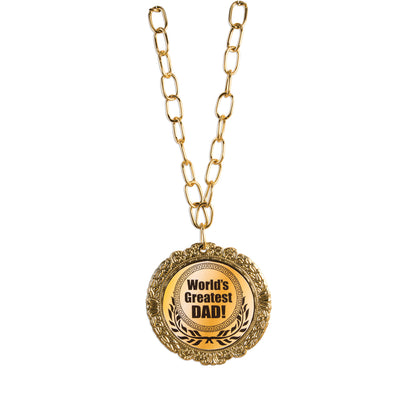 Gold - Front - Bristol Novelty Mens Worlds Greatest Dad Medal