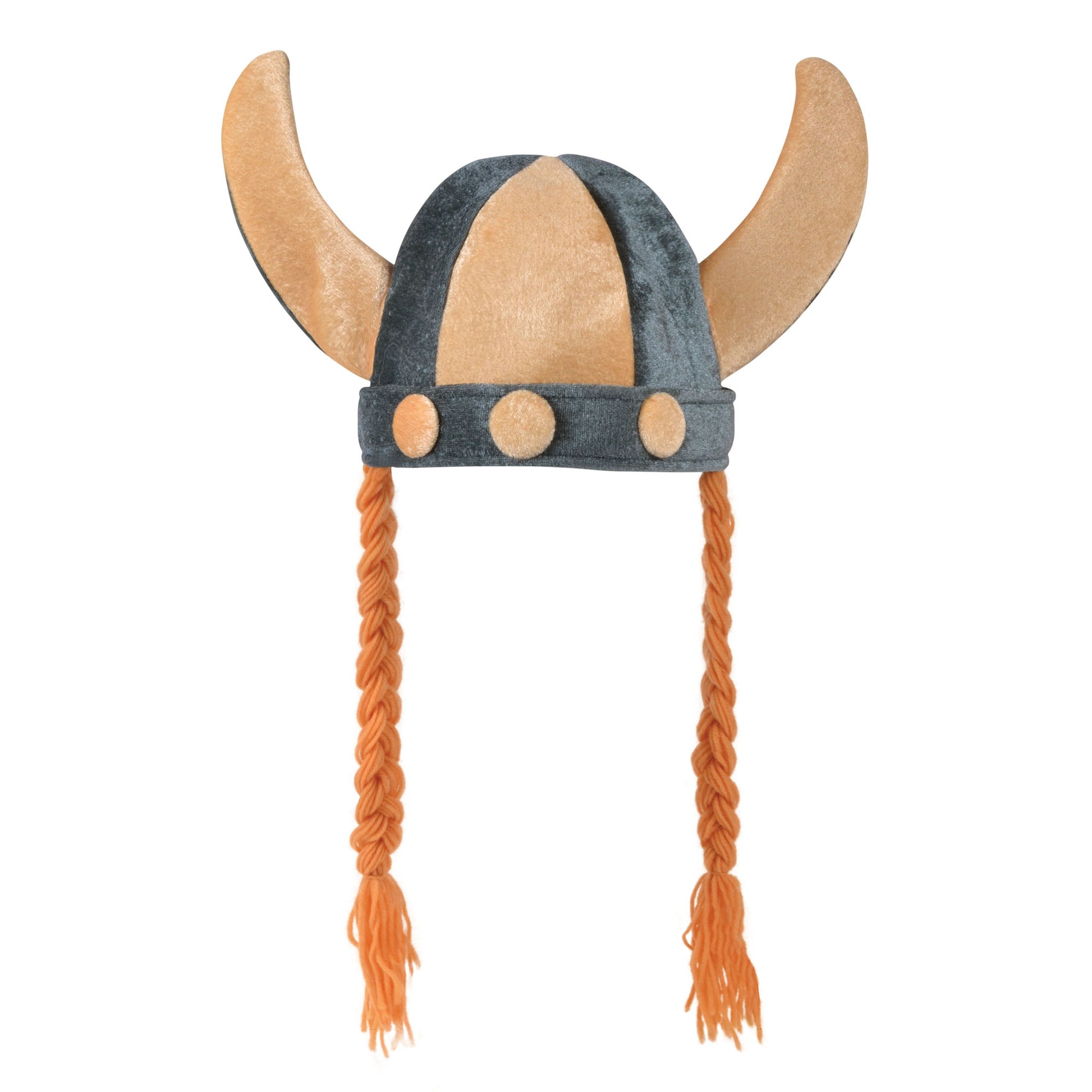Beige-Grey-Ginger - Front - Bristol Novelty Unisex Soft Viking Helmet With Plaits