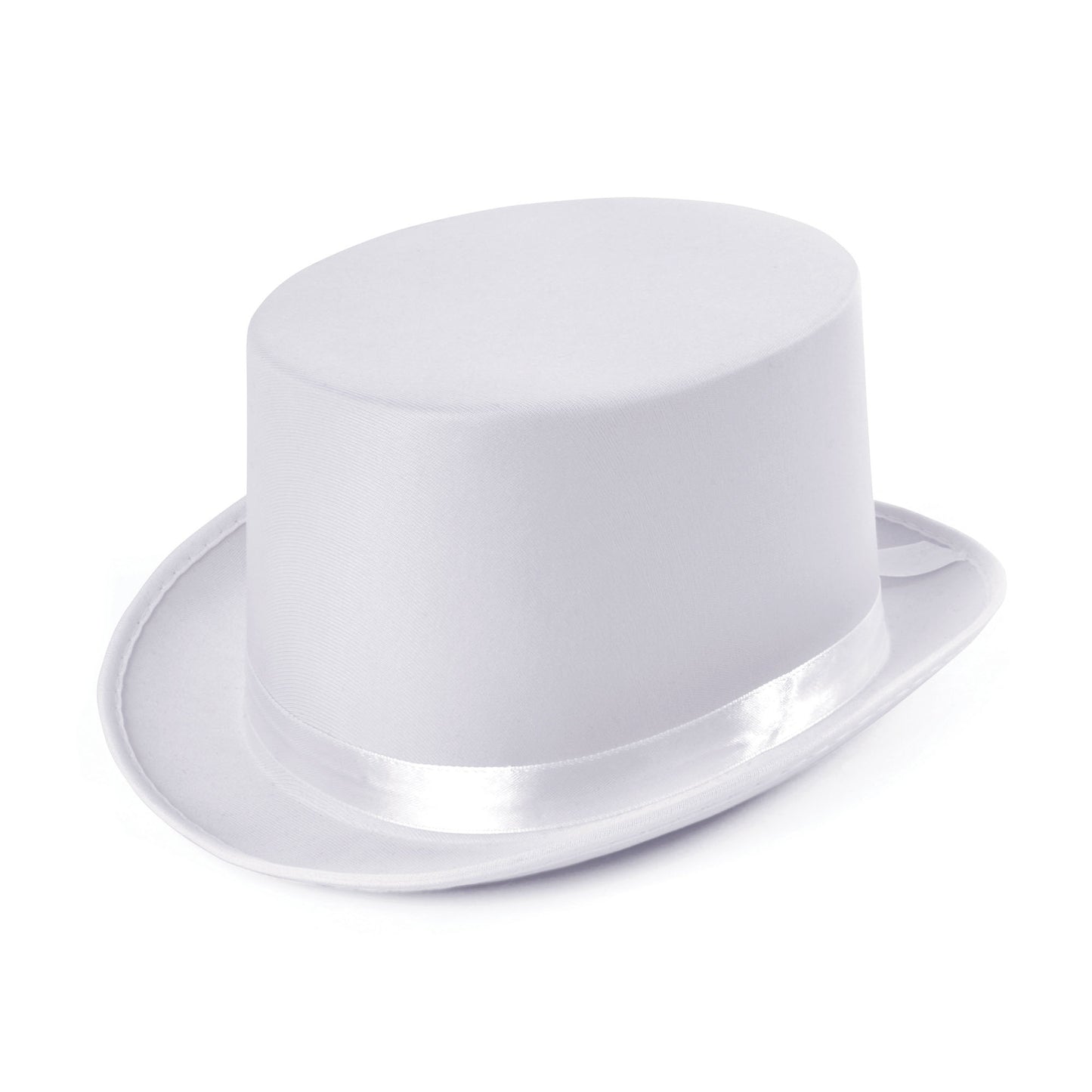White - Front - Bristol Novelty Unisex Satin Top Hat