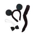 Brown-Black - Front - Bristol Novelty Unisex Mouse Ears Bow Tie And Tail Accessories Set