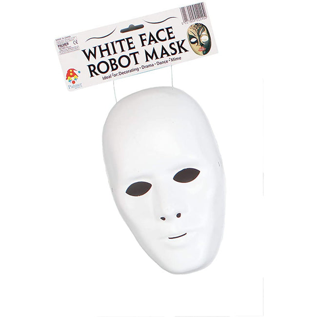 White - Back - Bristol Novelty Robot Male Face Mask