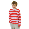 Red-White - Front - Bristol Novelty Childrens-Kids Red And White Striped Top