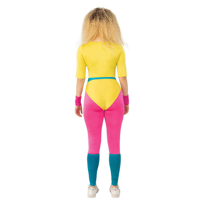 Yellow-Pink-Blue - Back - Bristol Novelty Womens Aerobics Girl Costume