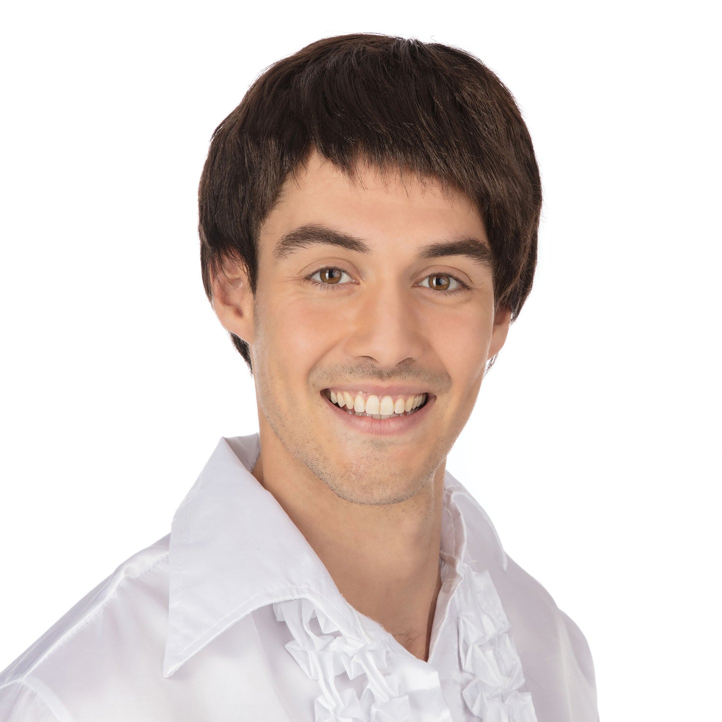 Brown - Back - Bristol Novelty Mens 60s Style Wig