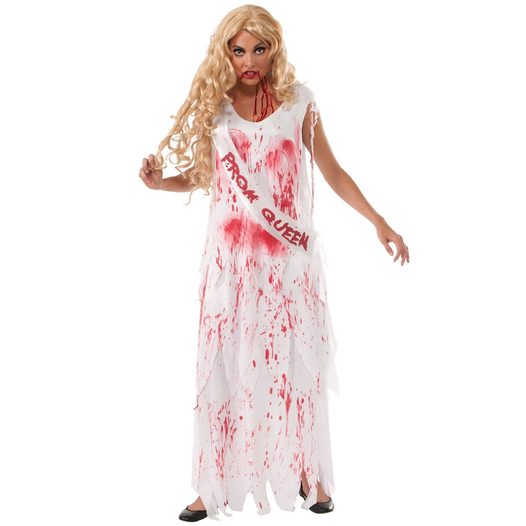 White-Red - Front - Bristol Novelty Womens-Ladies Bloody Prom Queen Costume