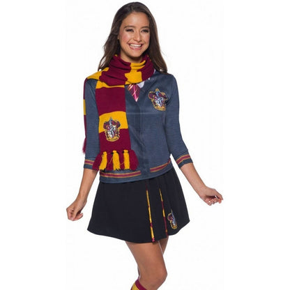 Scarlet-Gold - Back - Harry Potter Deluxe Gryffindor Winter Scarf
