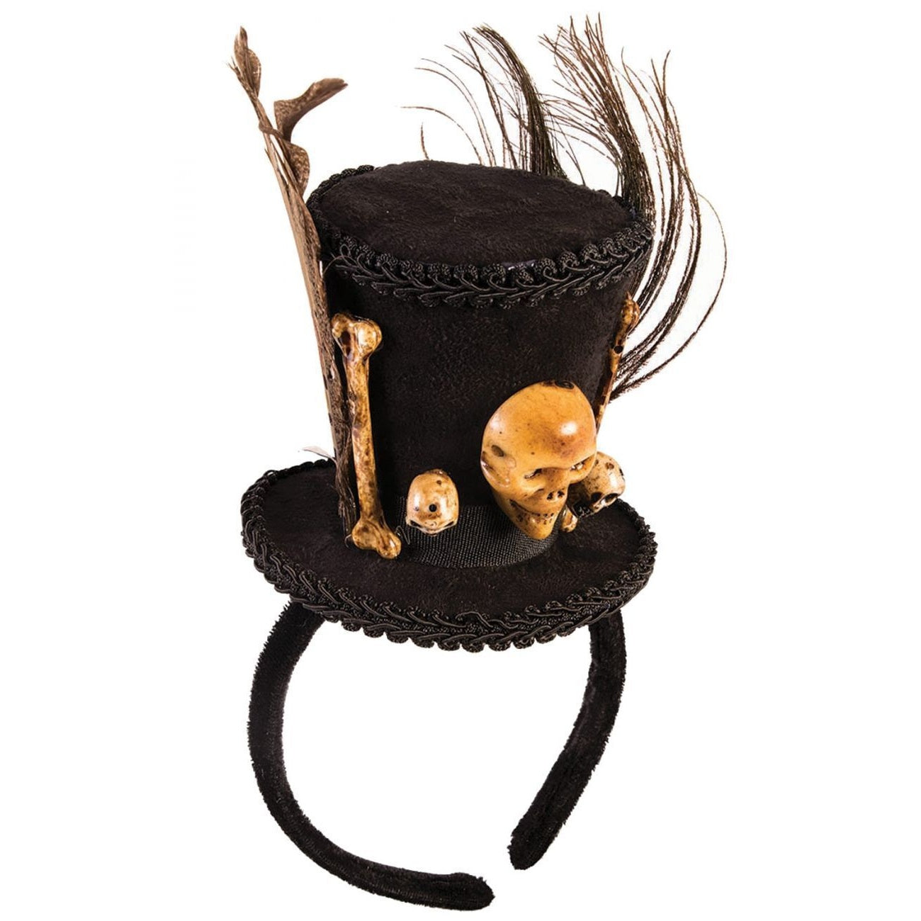 Black-Brown - Back - Bristol Novelty Unisex Adult Voodoo Top Hat Costume Headwear