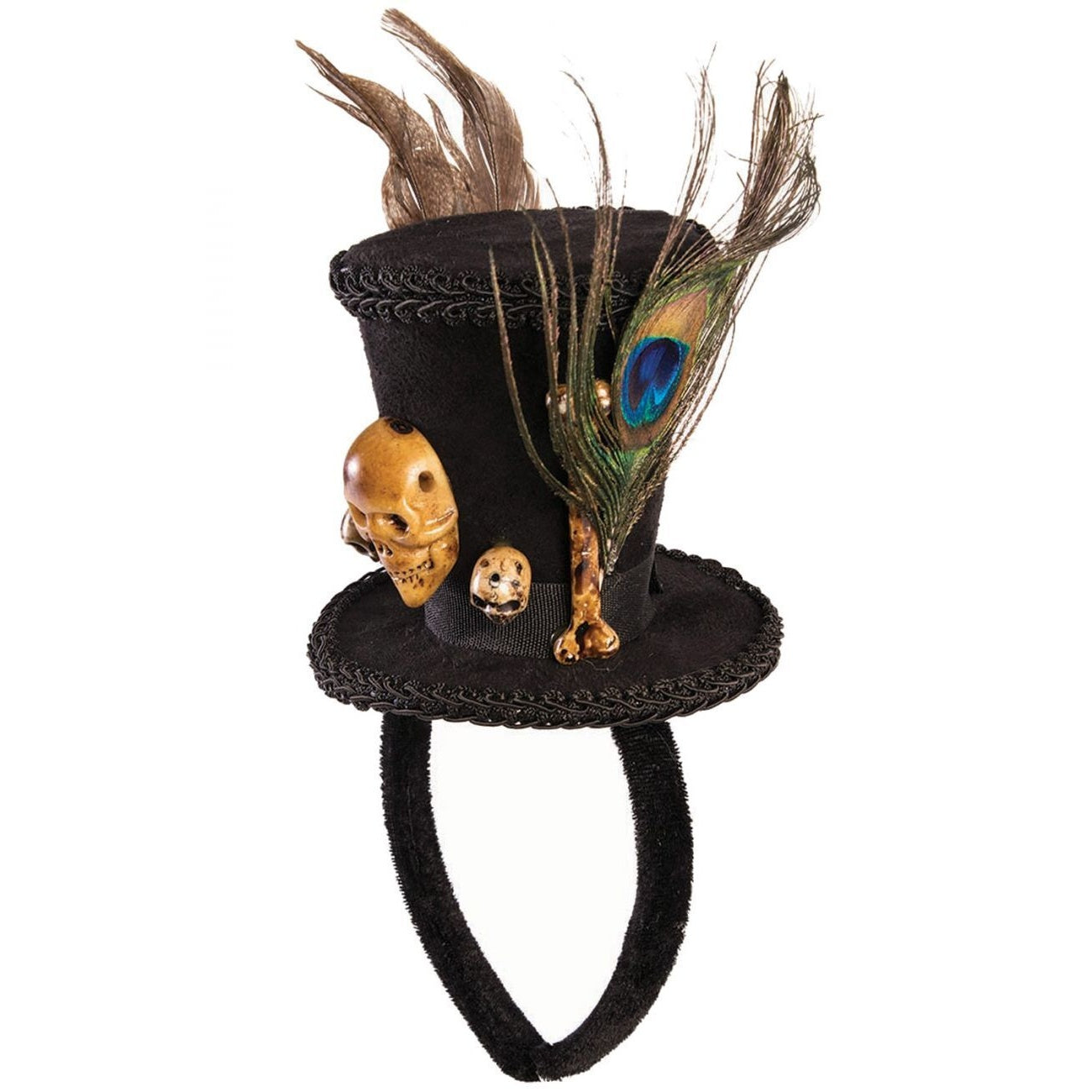Black-Brown - Side - Bristol Novelty Unisex Adult Voodoo Top Hat Costume Headwear