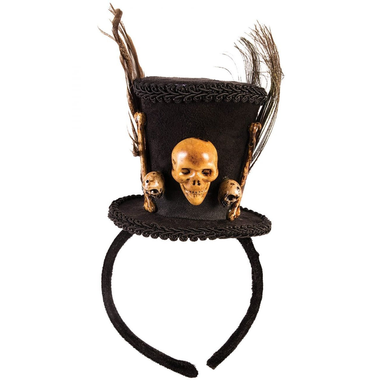 Black-Brown - Front - Bristol Novelty Unisex Adult Voodoo Top Hat Costume Headwear