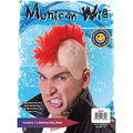 Red - Back - Bristol Novelty Mens Short Mohican Wig