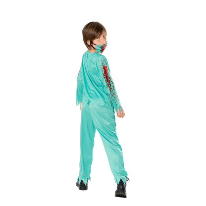 Red-Blue - Back - Rubies Childrens-Kids Zombie Doctor Halloween Costume
