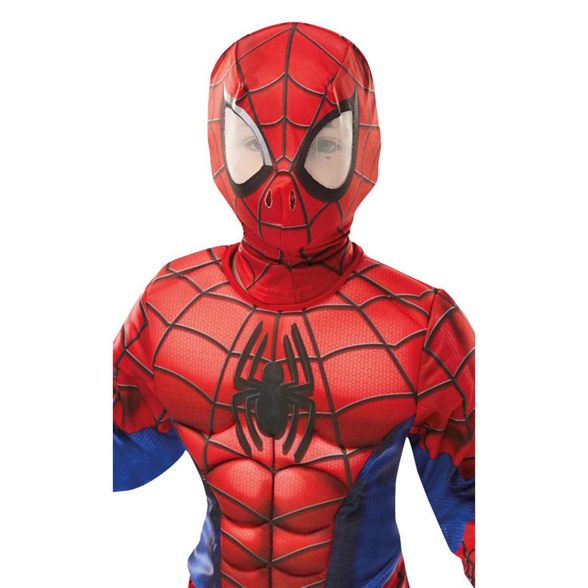 Red-Blue - Side - Spider-Man Boys Deluxe Muscles Costume