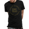 Black-Gold - Front - Lord Of The Rings Unisex Adult Metallic Logo T-Shirt