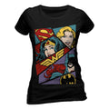 Multicoloured - Front - Justice League Womens-Ladies Heroine Pop Art T-Shirt