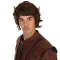 Brown - Back - Bristol Novelty Mens Curly Mop Wig With Pointy Ears