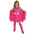 Pink-Silver - Front - Batman Childrens-Kids Batgirl Costume