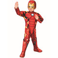 Red - Front - Iron Man Boys Deluxe Muscles Costume