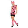 Pink-Black - Front - The Flintstones Womens-Ladies Deluxe Pebbles Costume