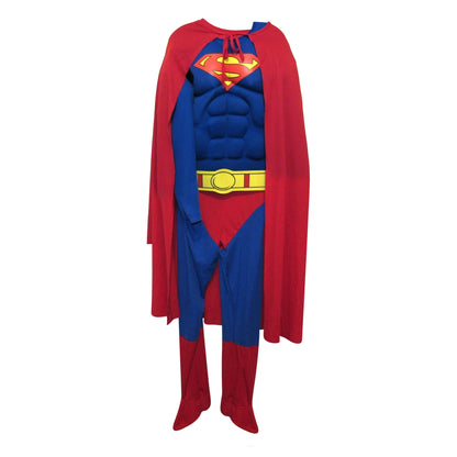 Blue-Red-Yellow - Front - Superman Mens Deluxe Muscles Costume