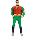 Red-Green-Yellow - Front - Batman Mens Deluxe Robin Muscles Costume