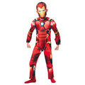 Red-Yellow-Black - Front - Iron Man Childrens-Kids Deluxe Costume