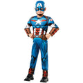 Blue-White-Red - Front - Captain America Childrens-Kids Deluxe Costume