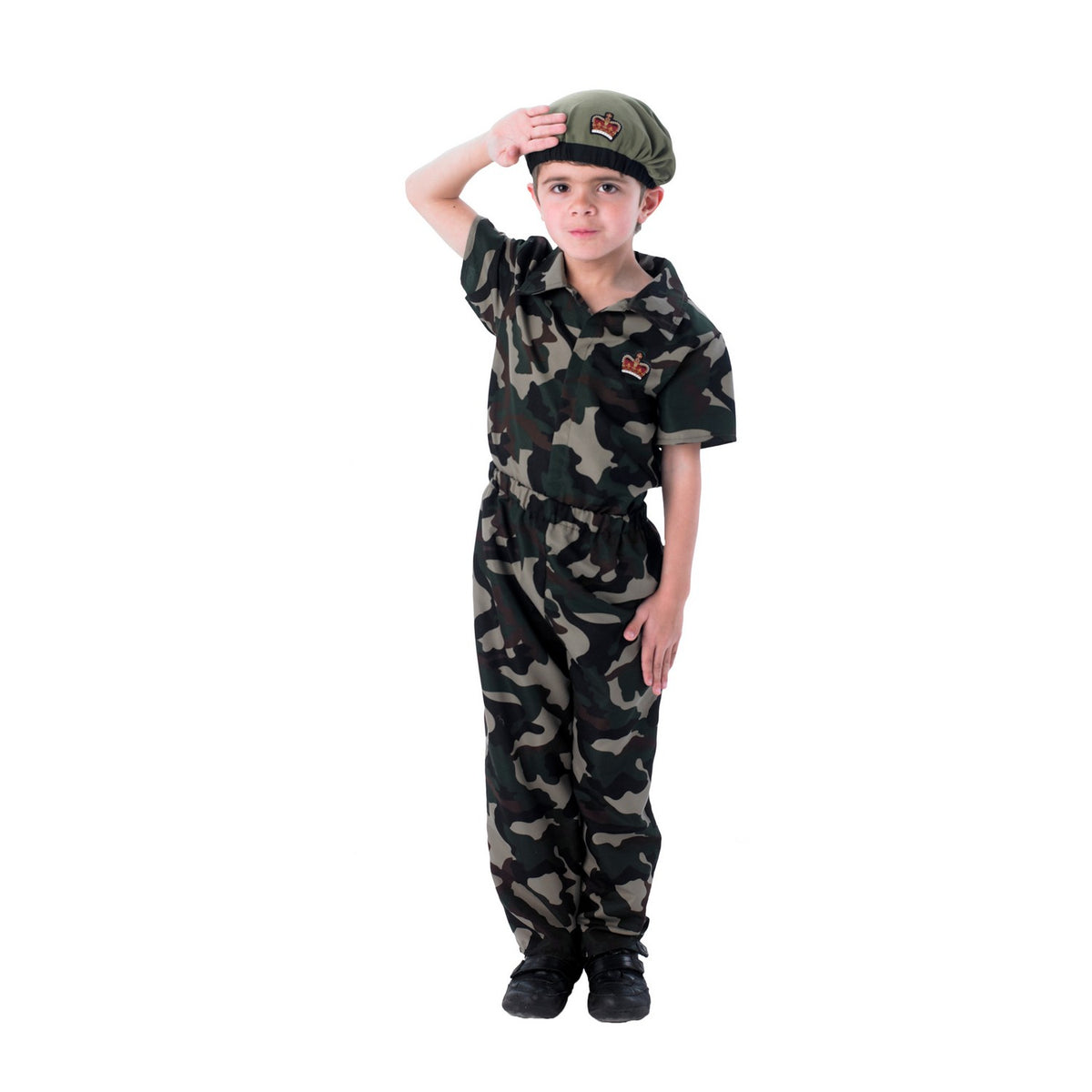 Green - Side - Bristol Novelty Childrens-Kids Soldier Costume