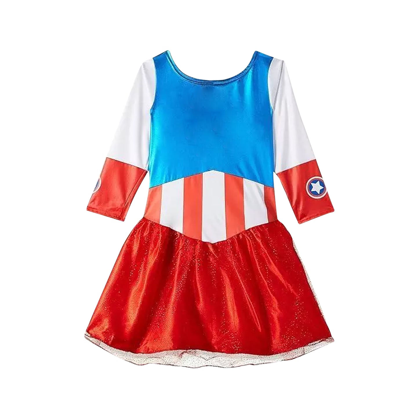Red-Blue-White - Back - Captain America Girls Dream Metallic Costume