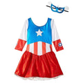 Red-Blue-White - Front - Captain America Girls Dream Metallic Costume