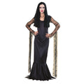 Black - Front - The Addams Family Womens-Ladies Morticia Addams Costume Dress