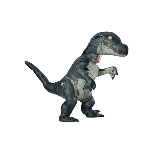 Blue - Front - Jurassic World Unisex Adult Velociraptor Inflatable Costume