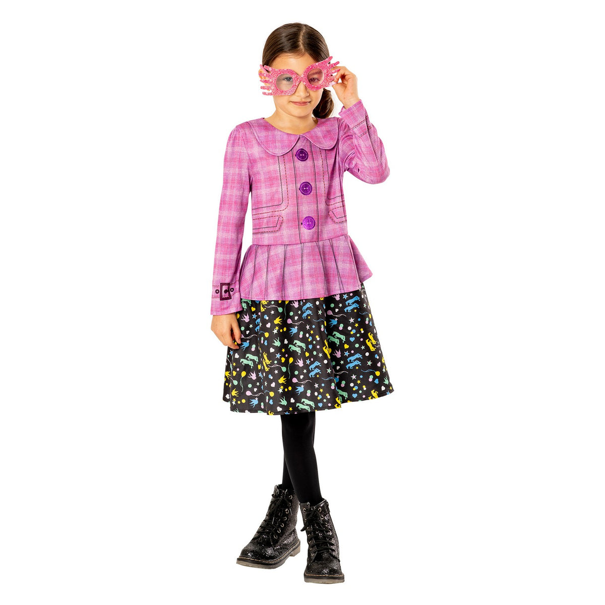 Pink-Black - Side - Harry Potter Childrens-Kids Luna Lovegood Costume