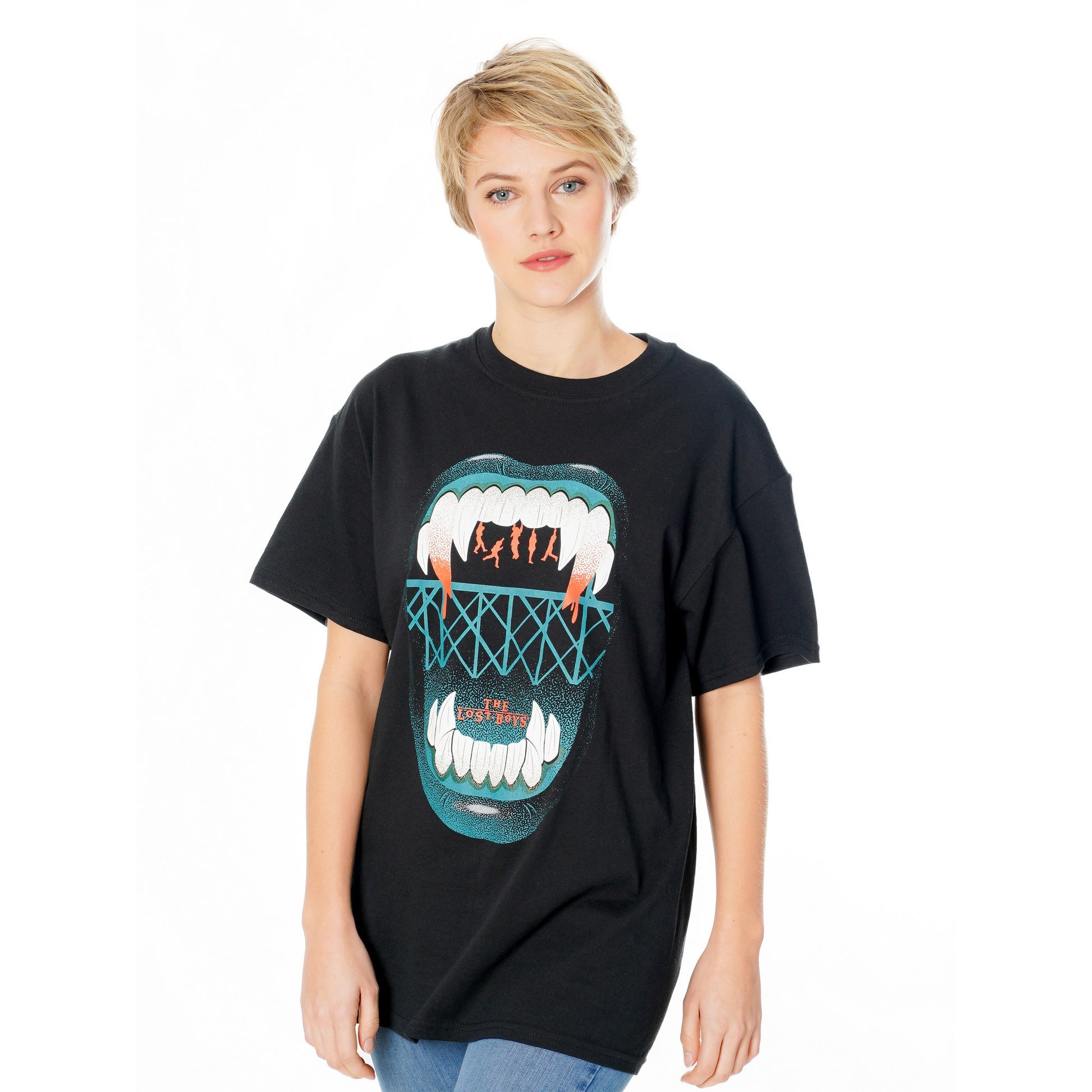 Black - Back - The Lost Boys Unisex Adult Hanging Vintage T-Shirt