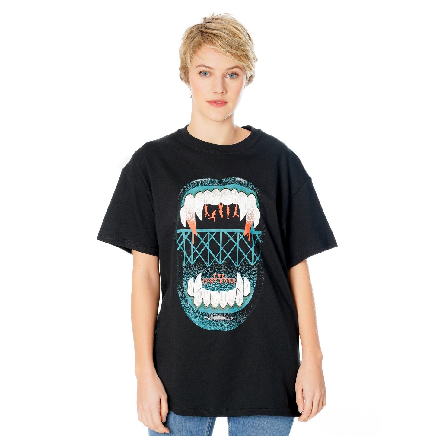 Black - Side - The Lost Boys Unisex Adult Hanging Vintage T-Shirt