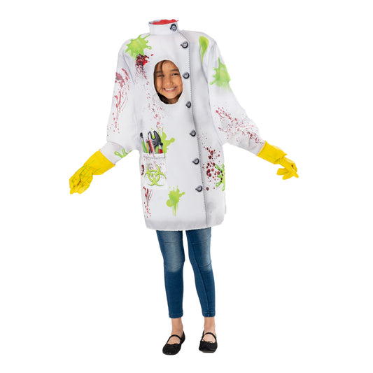 White-Black-Green - Front - Bristol Novelty Childrens-Kids Headless Scientist Costume