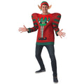 Red-Green - Front - Rubies Mens Oversized Elf Christmas Jumper
