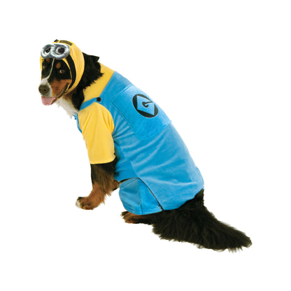 Blue-Yellow - Front - Minions Dog Costume Set