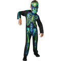 Black-Green-Blue - Front - Bristol Novelty Childrens-Kids Skeleton Neon Costume