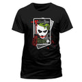 Black - Front - Batman: The Dark Knight Unisex Adult The Joker Playing Card T-Shirt