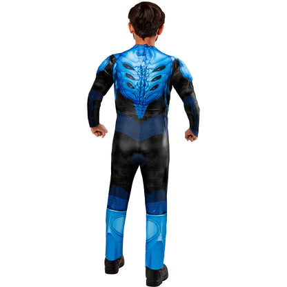 Blue-Black - Back - Blue Beetle Childrens-Kids Deluxe Costume Set