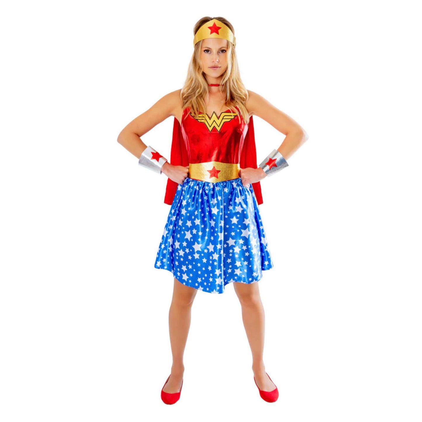 Red-Blue-Gold - Front - Wonder Woman Womens-Ladies Deluxe Costume