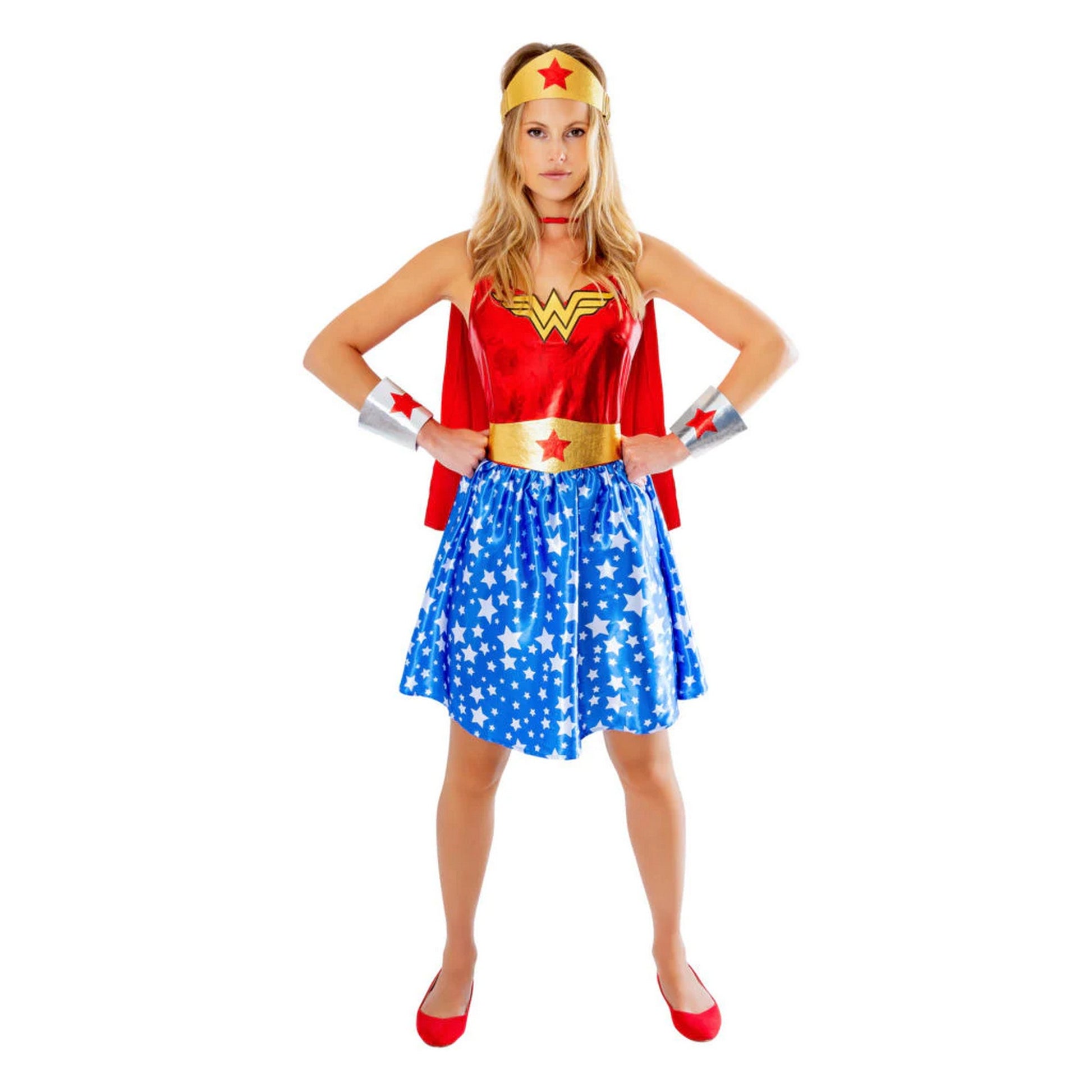 Red-Blue-Gold - Front - Wonder Woman Womens-Ladies Deluxe Costume