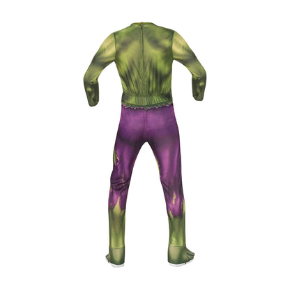 Green-Purple - Back - The Avengers Childrens-Kids Deluxe Hulk Costume