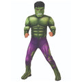 Green-Purple - Front - The Avengers Childrens-Kids Deluxe Hulk Costume