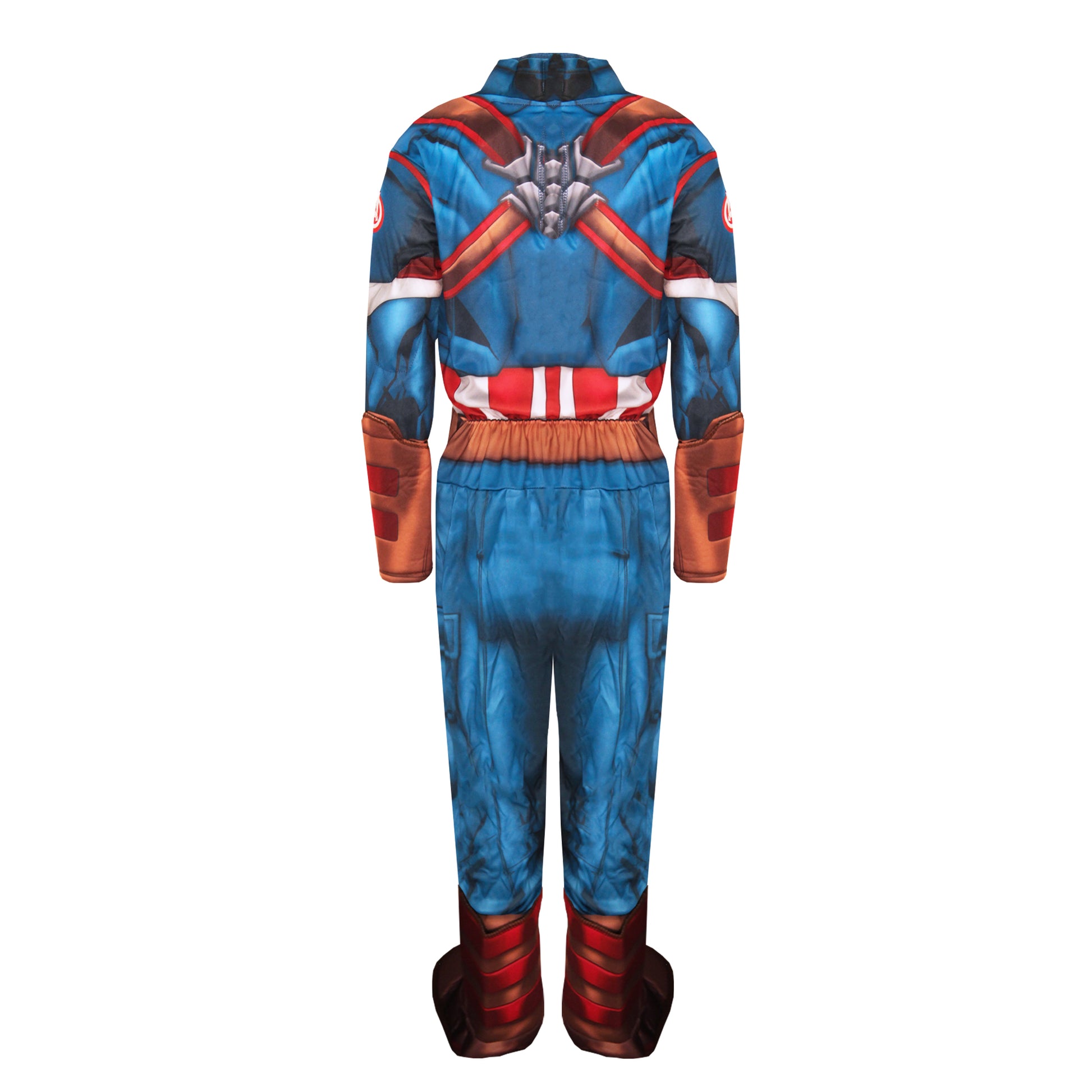 Blue-White-Red - Side - The Avengers Childrens-Kids Deluxe Captain America Costume
