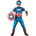Blue-White-Red - Front - The Avengers Childrens-Kids Deluxe Captain America Costume