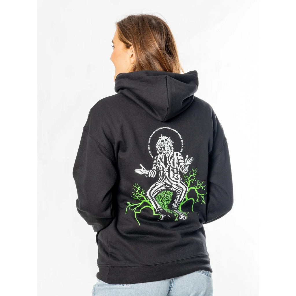 Black - Back - Beetlejuice Unisex Adult World Tour Back Print Hoodie