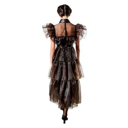 Black - Back - Wednesday Womens-Ladies Rave ´N Dance Wednesday Addams Costume Dress