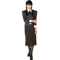 Black-White - Front - Wednesday Womens-Ladies Wednesday Addams Costume Dress