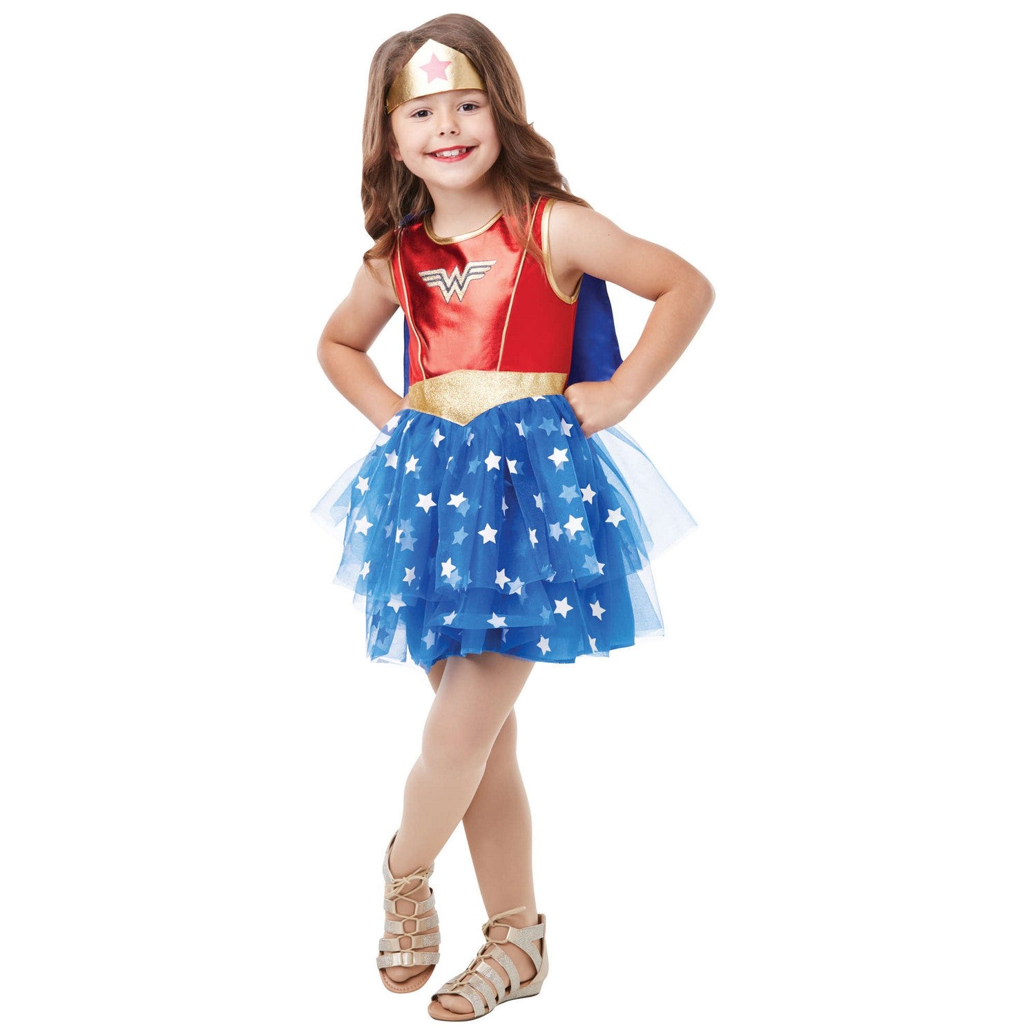 Red-Blue-Gold - Front - Wonder Woman Girls Premium Costume